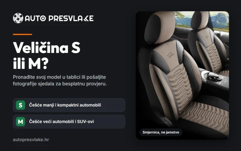 Kako odabrati veličinu auto presvlake: S ili M?